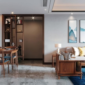 新中式客餐厅3D模型下载